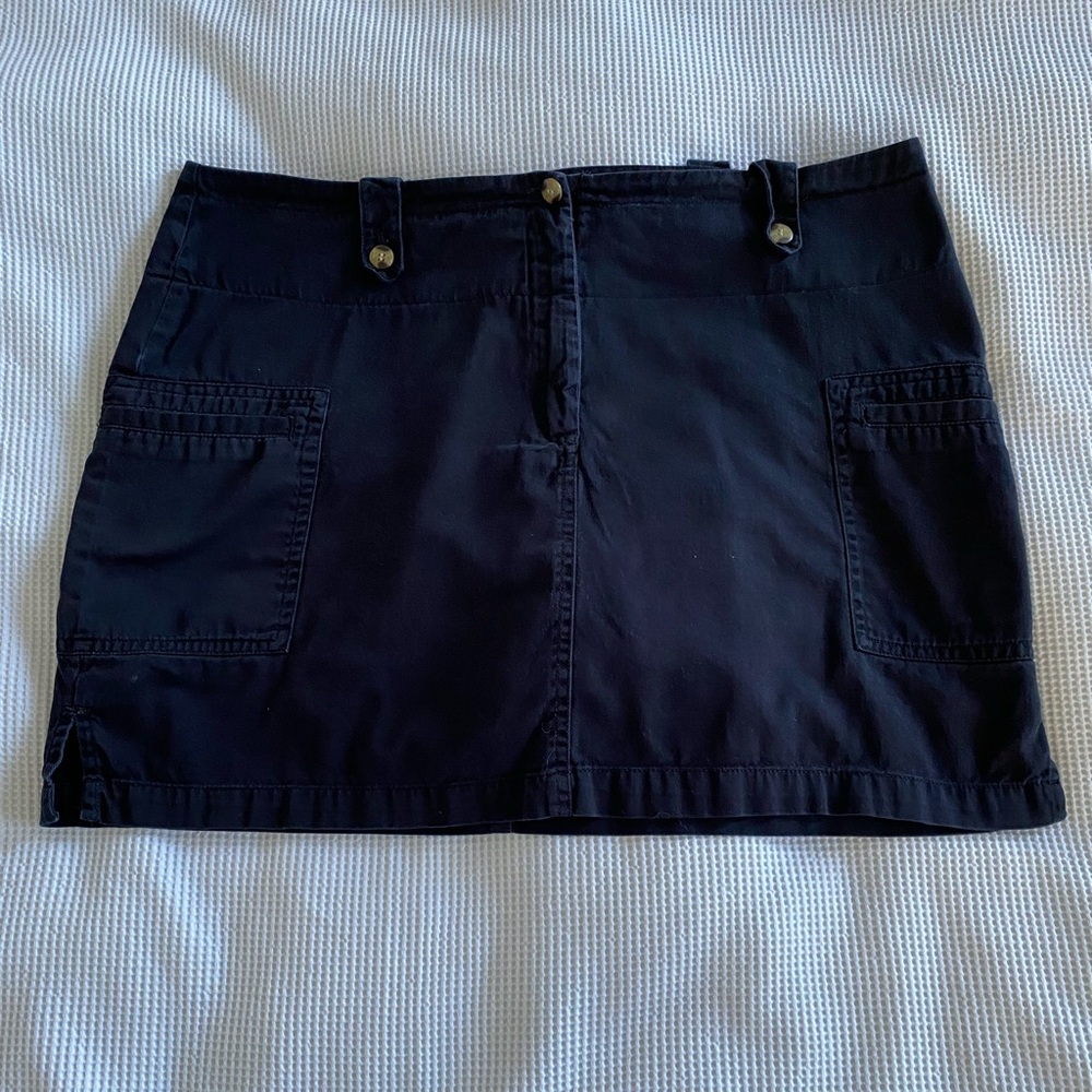 Vintage 90s Nevada Black Chino Cargo Mini Skort. Size 15/16.